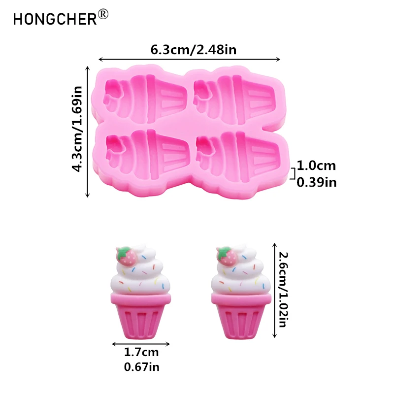 Silicone Ice Cream Molds for Making Chocolate and Fondant Cake Decorations, DIY Resin Jewelry Components, and Drip Molds
