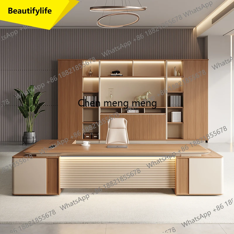 A17 Boss's Office Desk Chair Combination Filing Cabinet Organizer Gaming Sedentary Office Desk Home Bureaux Seating Office F