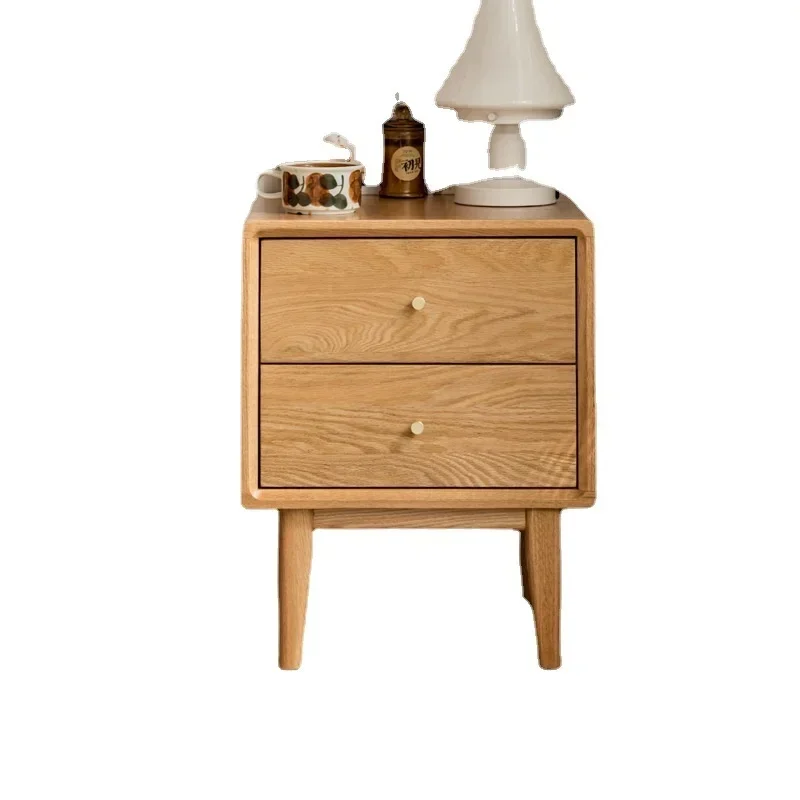 Full Solid Wood Night Table Modern Contracted Oak Bedside Table With Drawers Nordic Bedroom Small Locker