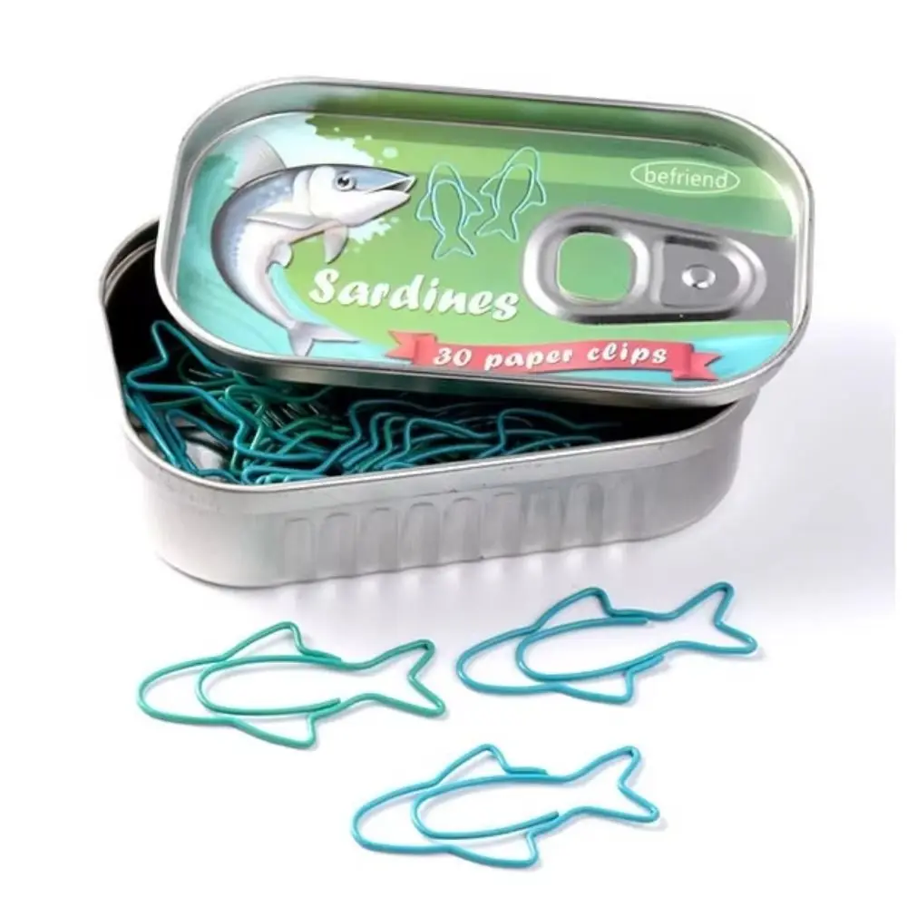 

Fish Design Paper Clips Plastic Coated Metal Material Sardine Shapes Clips Educational Paper Pin Bookmark Clips Student Use
