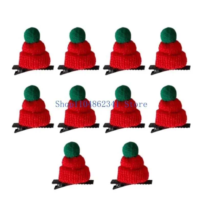 5asd Fashion Mini Christmas Hat Hair Ornament Hair Clip Hairpiece Plush Festive Accessories For Parties And Gatherings
