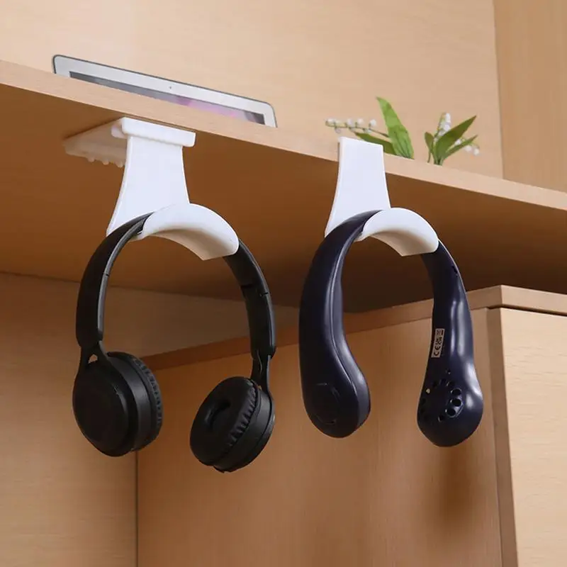 Headset Holder For Desk Adhesive Headset Stand Holder Game Earphones Hook Space-Saving Headset Stand Holder For Headphones