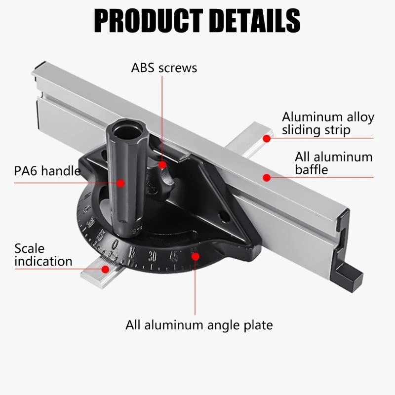 Professional Plate Ruler Miter Gauges Adjustable For Table Sawing Multifunction Push Block Fence System Woodworking