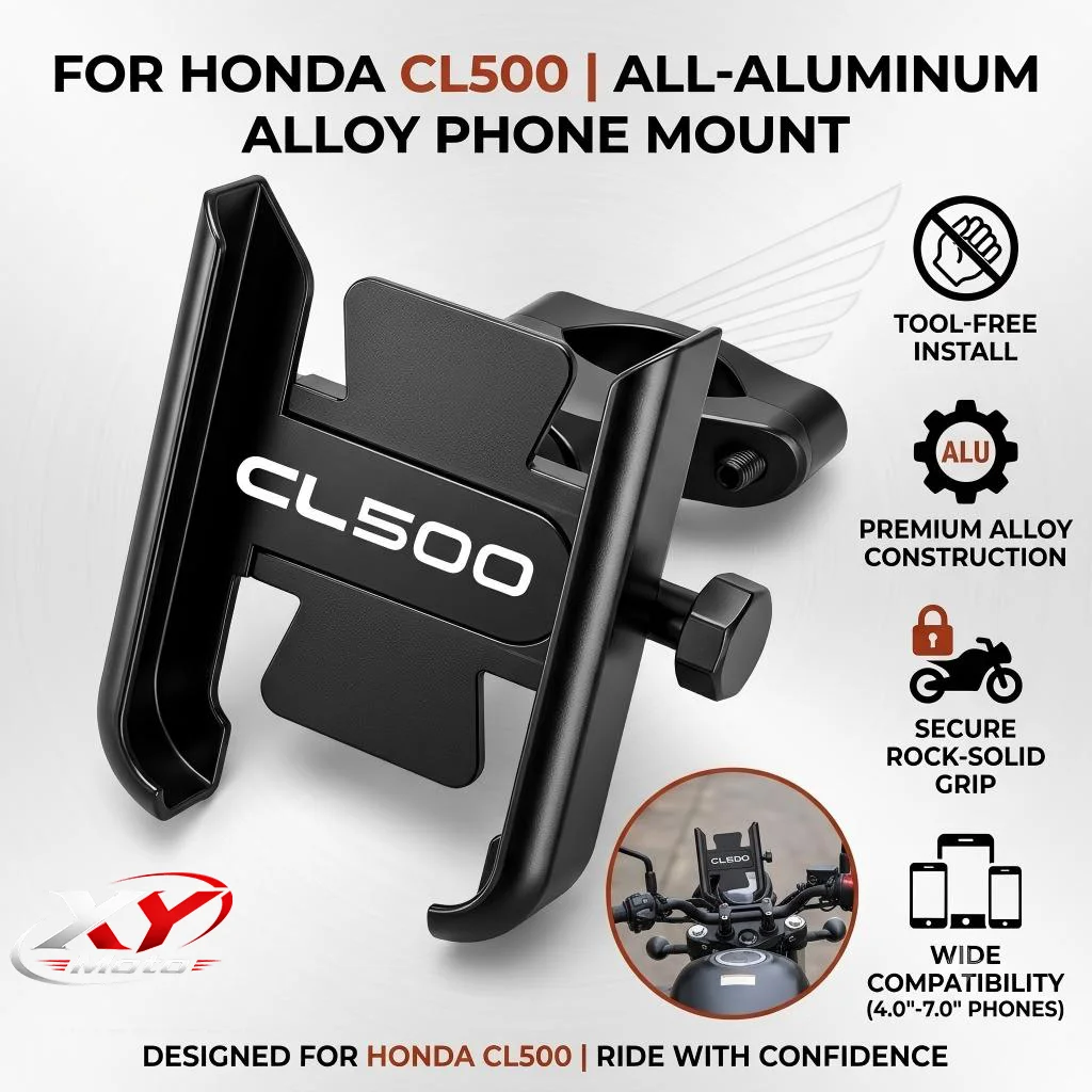Motorcycle Handlebar Mobile Phone Holder GPS Stand Bracket With LOGO For HONDA CL500 CL 500 CL-500 2022 2023 2024
