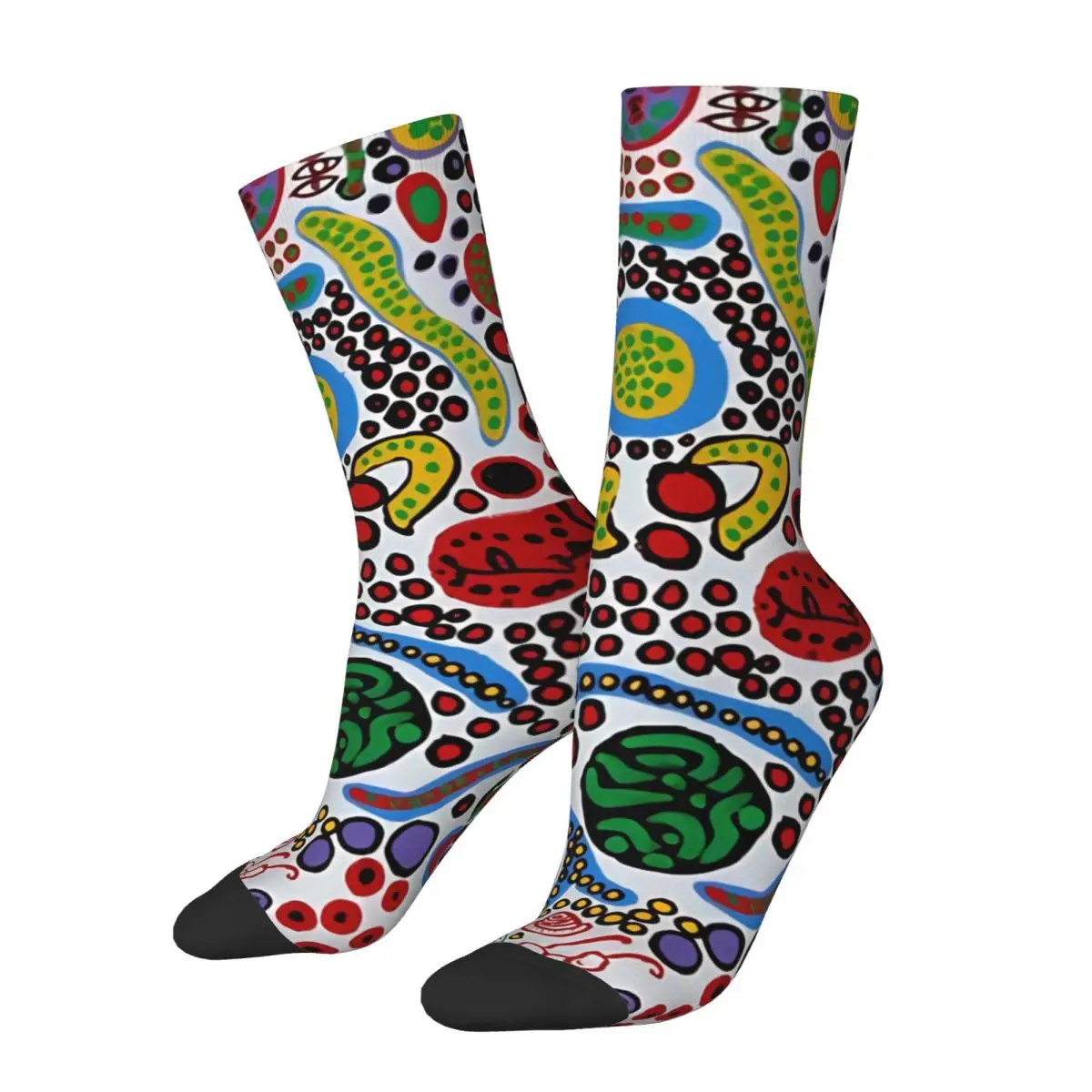 Yayoi Kusama japanischer Künstler endloses Leben der Menschen Poster Männer Frauen Socken wind dichte Neuheit Frühling Herbst Winter Strümpfe