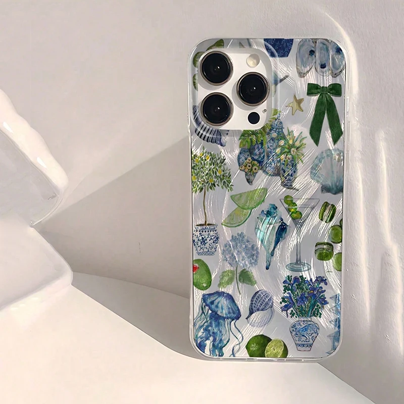 Beach Blue Ocean Element Lips Print Case For Samsung Galaxy S25 Ultra S24 FE S23 Plus S22 A56 A36 A26 A16 A35 A55 A54 A33 Cover