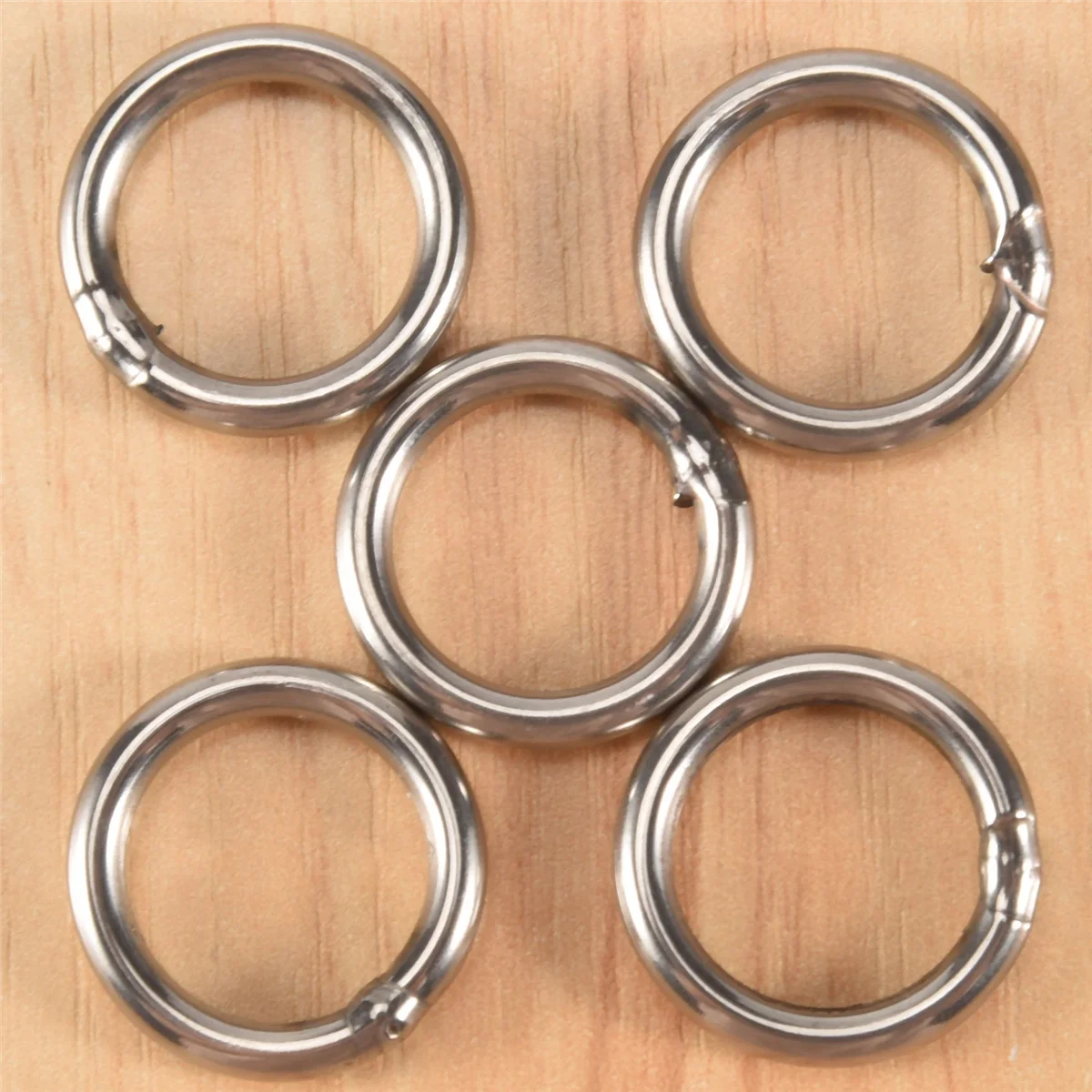 X11AA 20mm x 3mm Stainless Steel Webbing Strapping Welded O Rings 5 Pcs