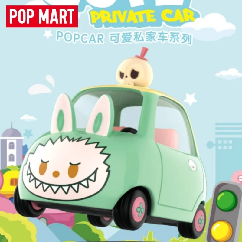 POP MART Official Genuine Popcar Cute Private Car Series Blind Box Alloy Car Anime Figures Desktop Ornaments Collectible Toy