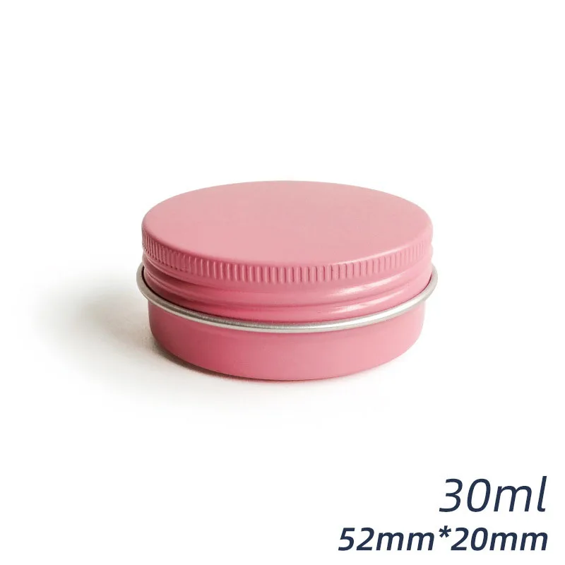 100 peças 10ml 15ml 20ml 30ml frascos de alumínio vasos de bálsamo labial 10g 15g 20g 30g recipiente cosmético latas rosa atacado