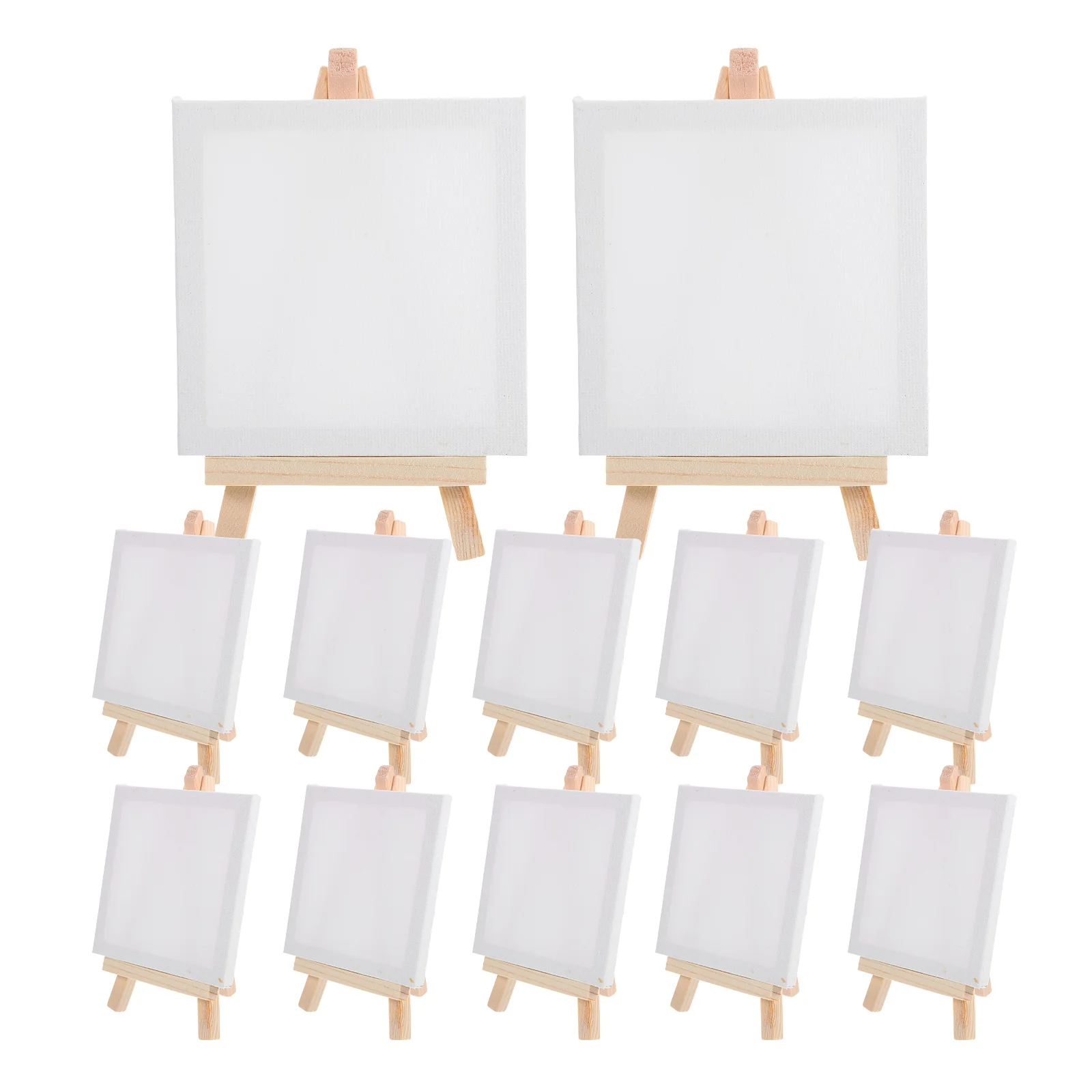 12 Pcs Children's Easel Small Triangle Painting Stand Canvas Tripod DIY Blank Frames Decorative Wood House Crafted