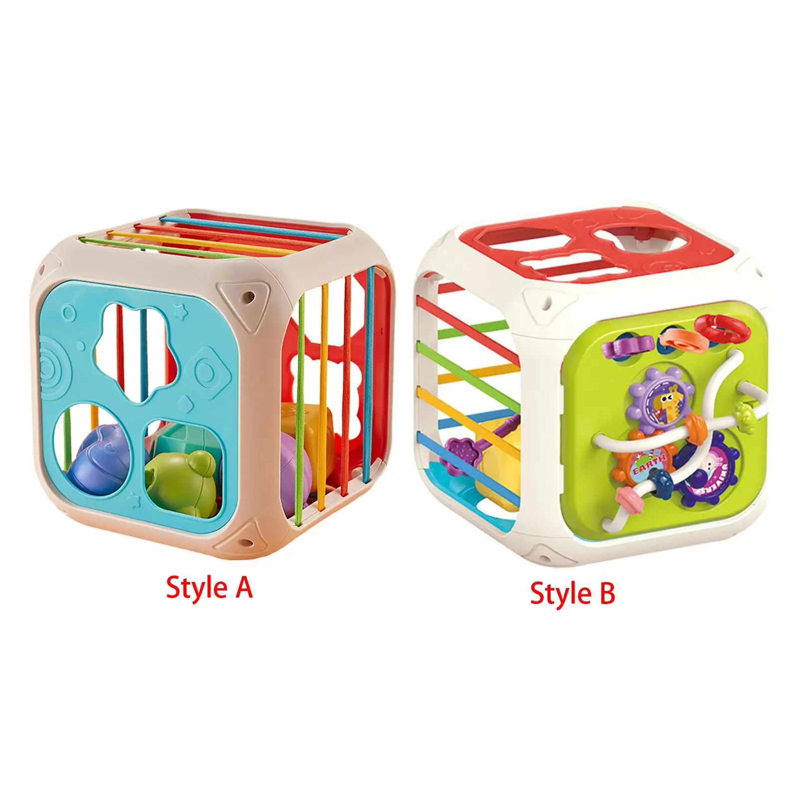 Montessori Baby Formsortierer Spielzeug pädagogisch mit elastischen Bändern Farbe