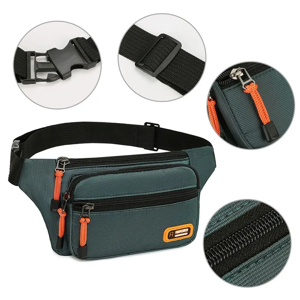 Men Nylon Waist Bag Large-capacity Anti-theft Business Cashier Wallet Waterproof Outdoor Travel Sports Mobile Phone Bag