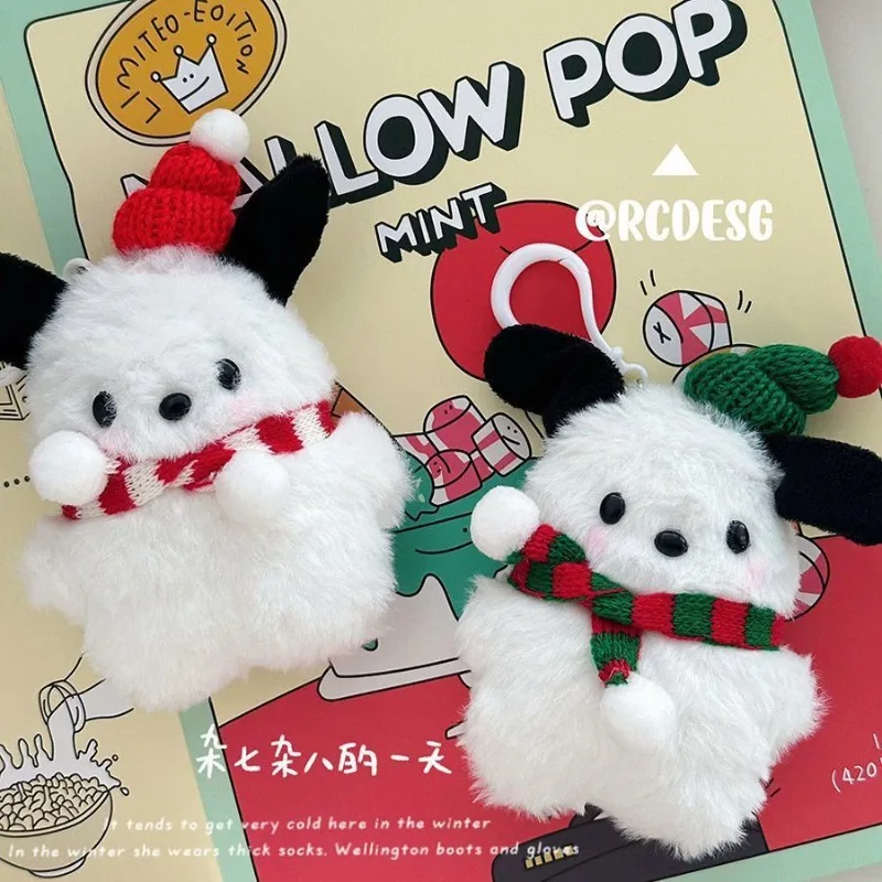 

Новый стиль, милый рождественский лимитированный плюшевый брелок Pochacco, кавайная пара, аниме, сумка, подарок, мультяшный стиль лучшего друга, сладкие подарки