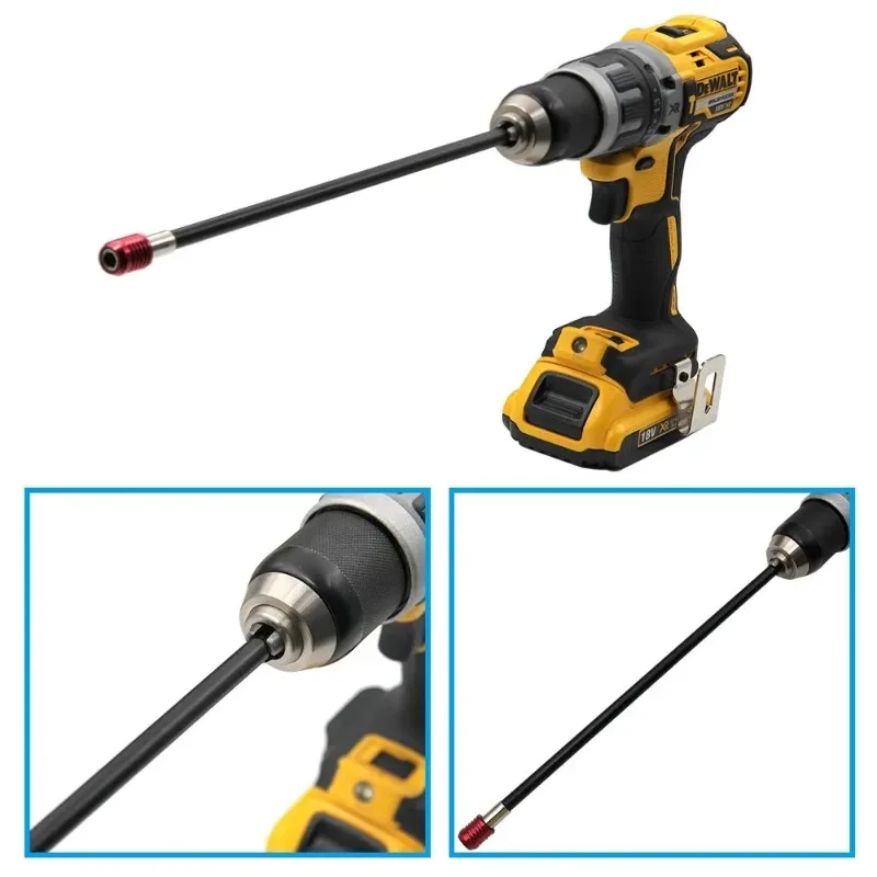 1Pc 300mm Red Hex Handle Quick Release Self-locking Extension Rod Magnetic Screwdriver Bit Extension Drill Tool