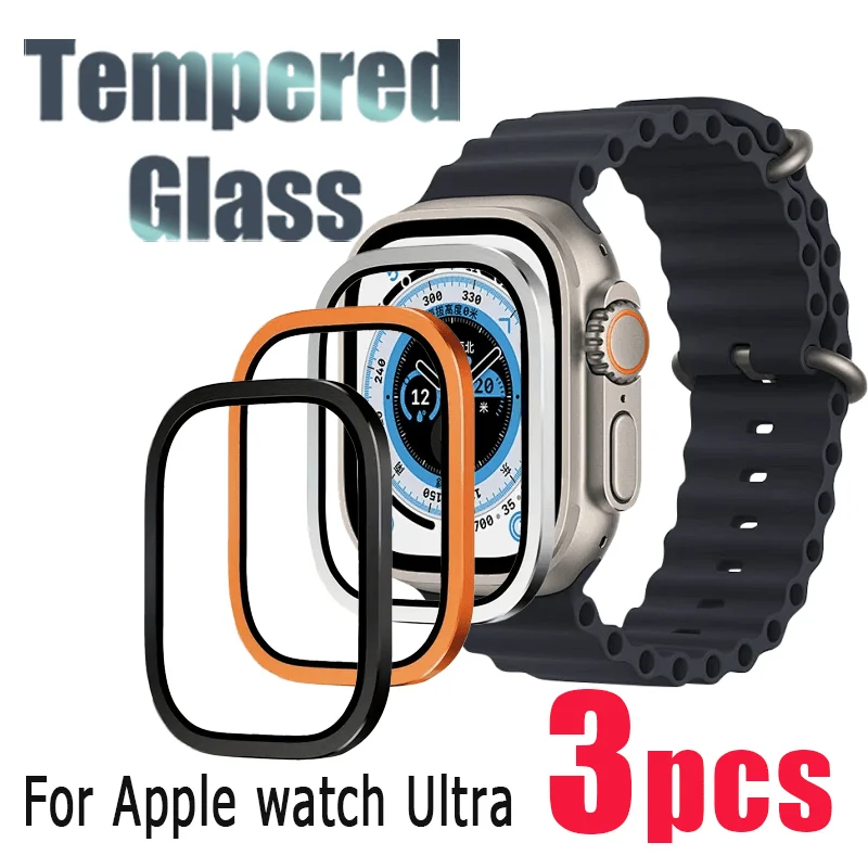 

Aluminium Alloy Case+Tempered Glass for Apple Watch Ultra 2 49mm Anti-Scratch Screen Protector for iWatch Ultra 49mm Cover Film