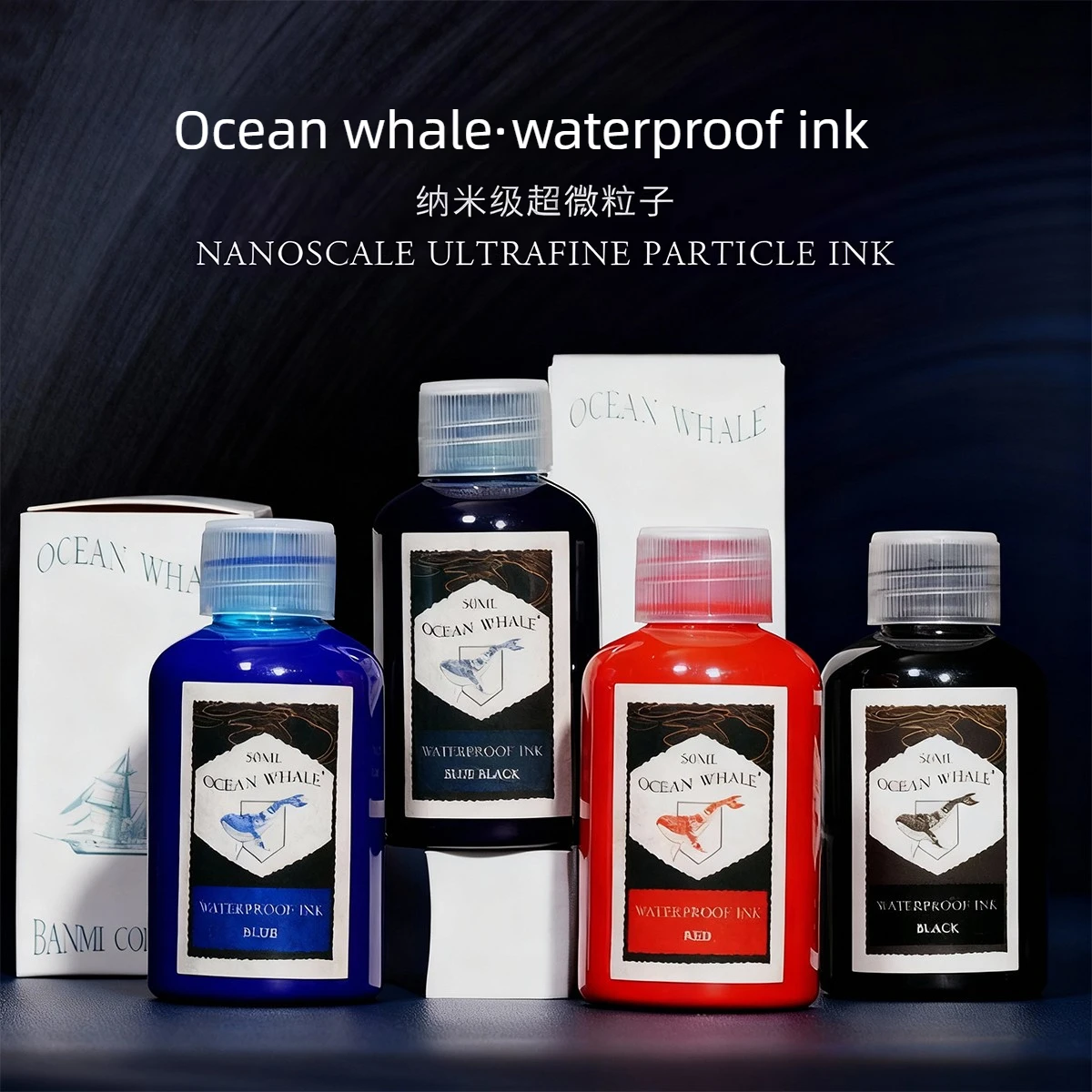 

Banmi Whale Series Fountain Pen Ink Nano-grade Waterproof 50ml Smooth Writing for JINHAO Stationery School Office Supplies
