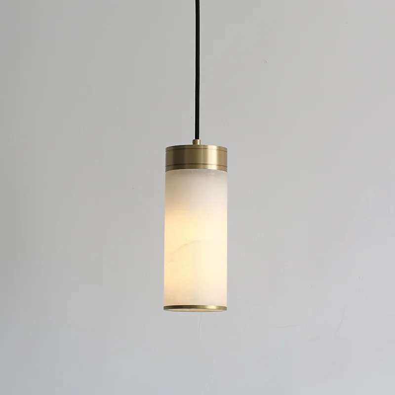 Luxury dressing room decor Jade Pendant Lights Cord suspension liminaire Led Mable lampshade Vintage E27  hanging lamp for home