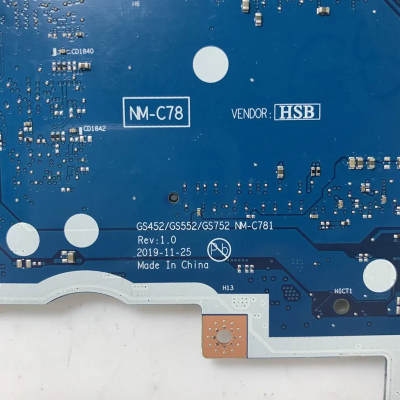 

For Lenovo IdeaPad 3 15IML05 Laptop Motherboard GS452/GS552/GS752 NM-C781 RAM 4GB With SRGL2 6405U CPU 100% Tested Working Well
