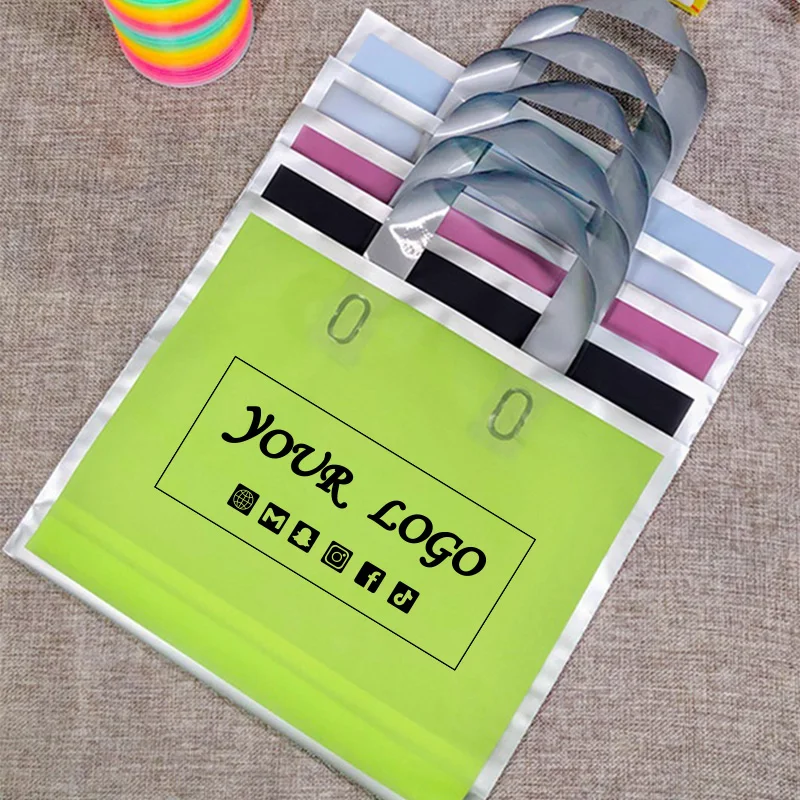 50pcs-silver-edge-frosted-clothing-store-men's-and-women's-children's-clothing-bags-holiday-gift-bags-support-custom-logo