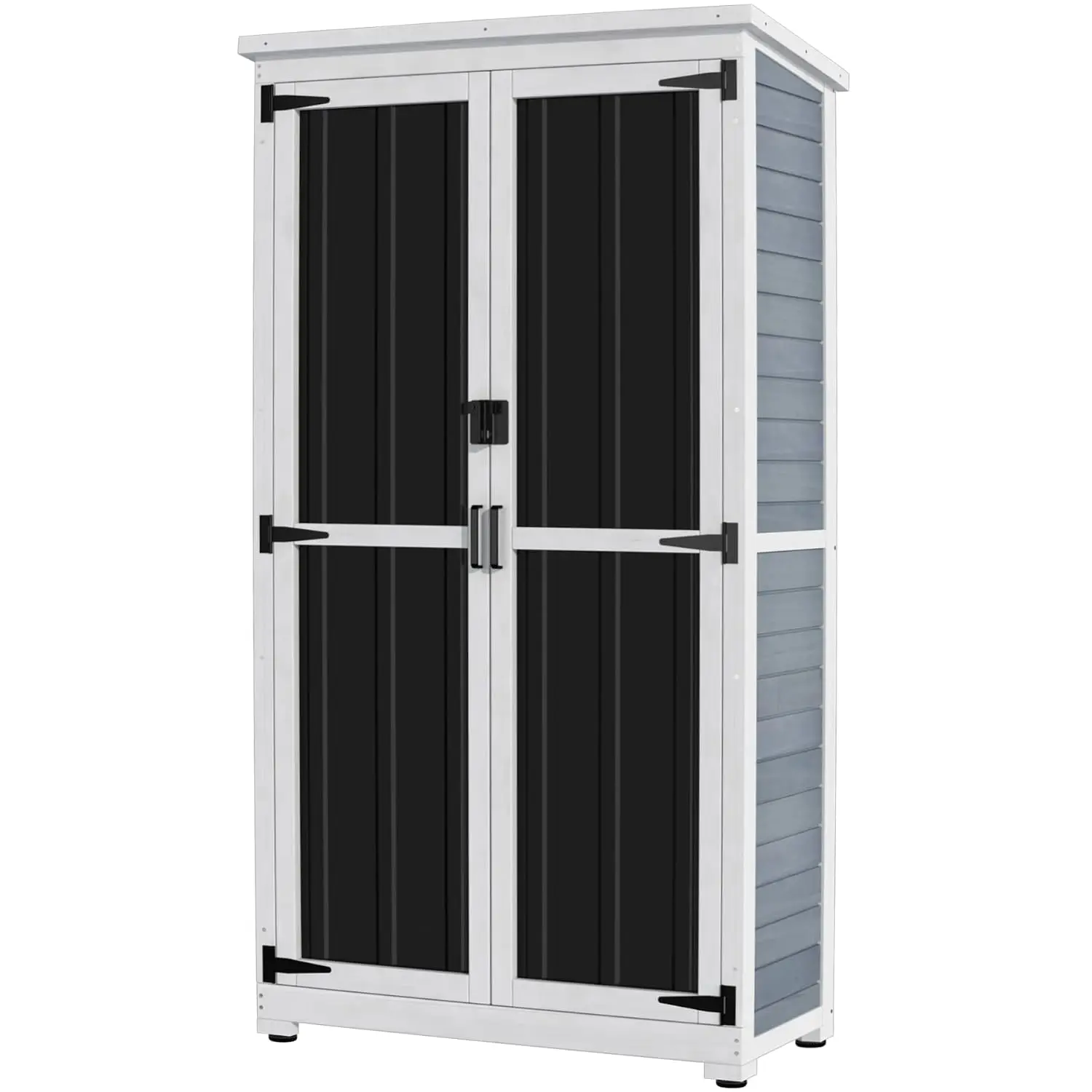 Outdoor Storage Cabinet Wood Metal Garden Shed Tall Tool Organizer, Customized - view 2