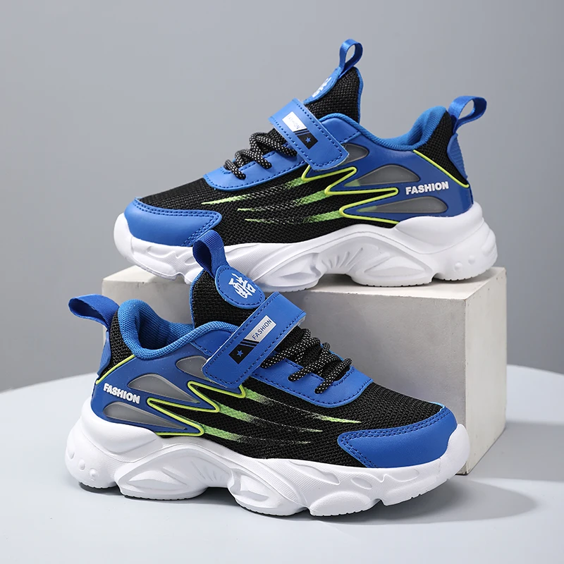 

Original Blue Casual Sneakers Kids Trainers Breathable Mesh Sneakers For Boys Girls Lightweihgt Non-slip Children's Sports Shoes