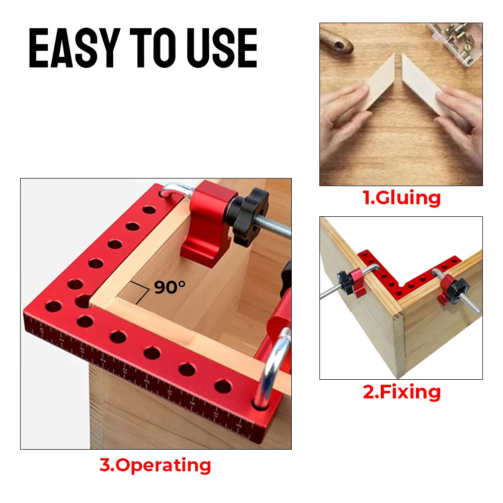 90 Degree Right Angle Fixing Clip L-Shaped Auxiliary Fixture Splicing Board Positioning Panel Fixed Clip Woodworking Clamp Tool