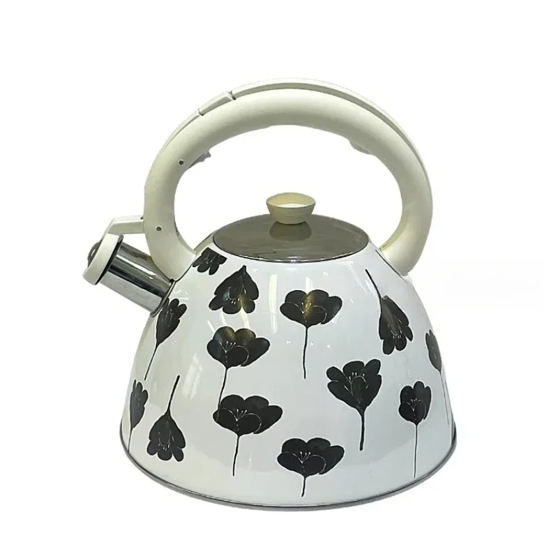 

Colorful Pink Flowers Fruit Pattern Teapot Fashion Decorative Water Boiler Kitchen Tools