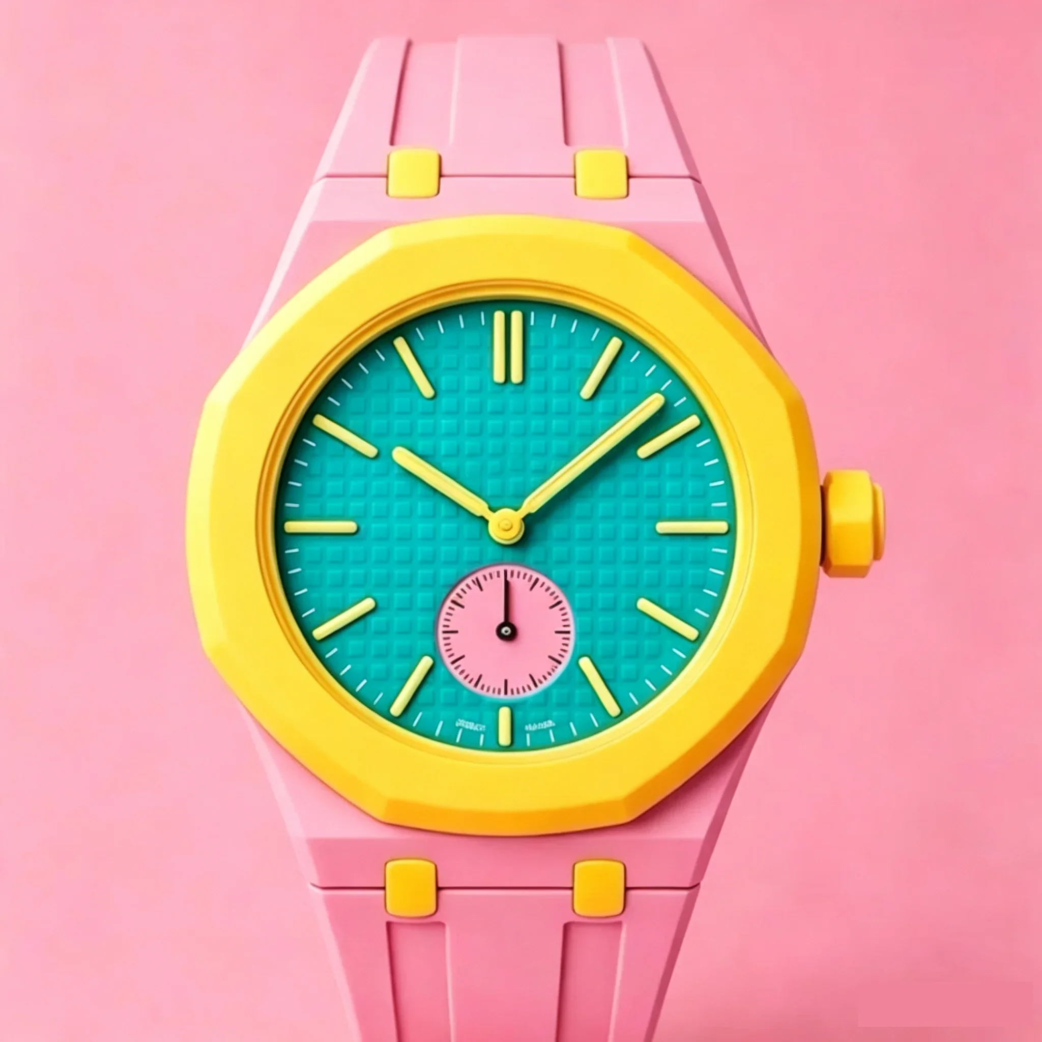 This is a watch+strap+lanyard 3 in 1 Pocket Watch Combination suit Octagonal Pop Style Neck Quartz Movement Candy Color - view 6