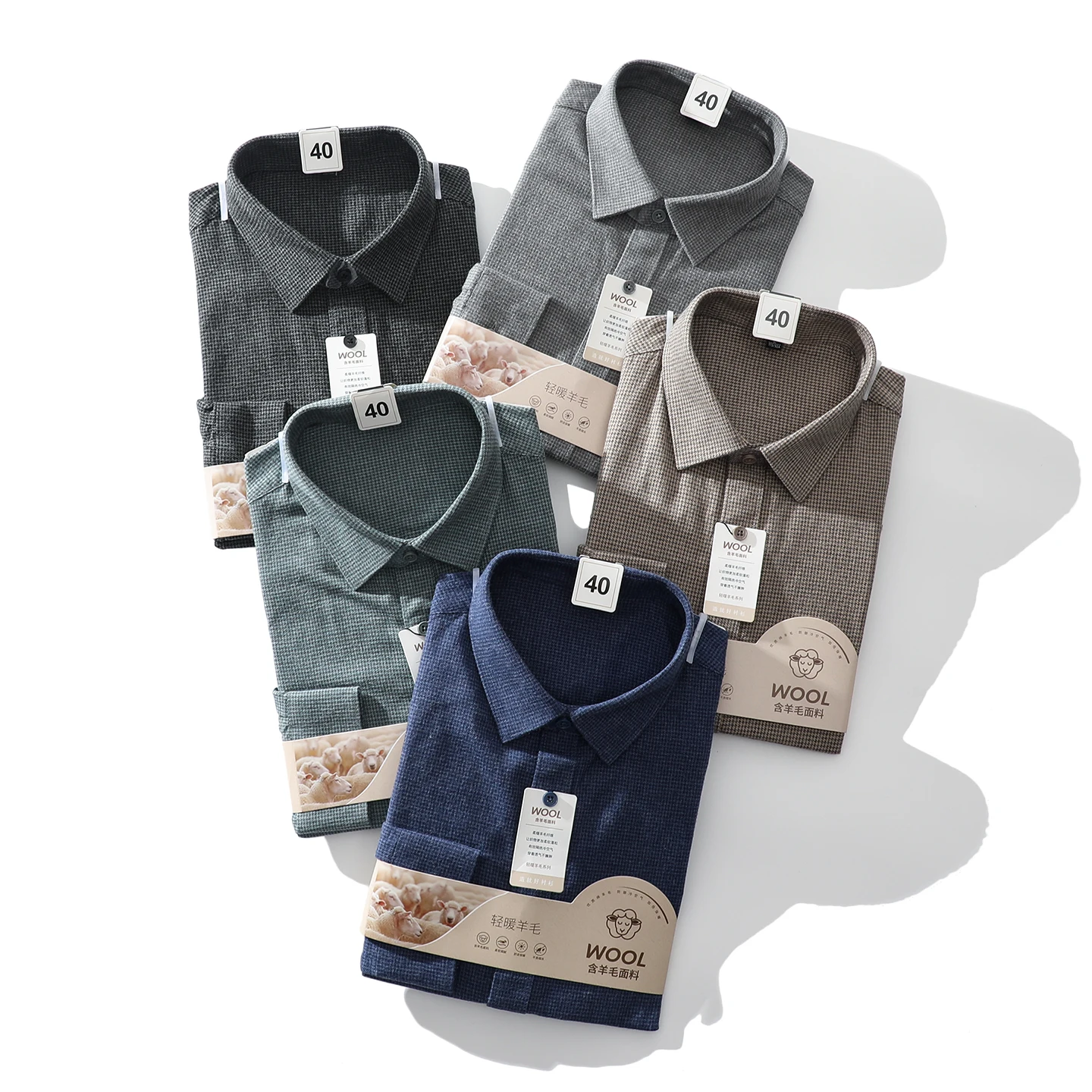 

Warm Lightweight Wool Modal Blend Long Sve irt for Men Casual Commute Comfortable Skin-friendly Plaid Design Busin Ca...