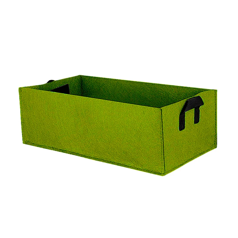 Felt Grow Bag Rectangle Green Planting Nursery Pot Garden Flower Vegetable Planters Container Greenhouse Planter Tools 1pc