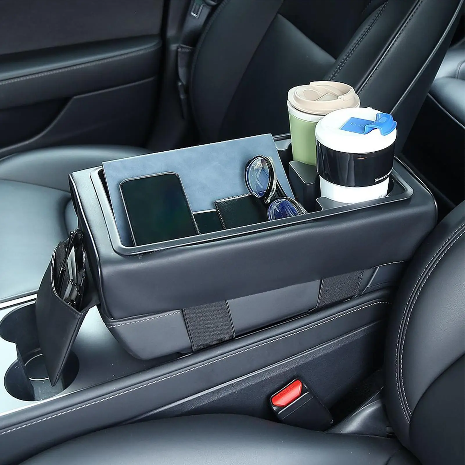 

Car Tissue Box Holder Multifunctional PU Leather Auto Supplies Automotive Consoles Organizers for Vehicle SUV Road Trip Travel