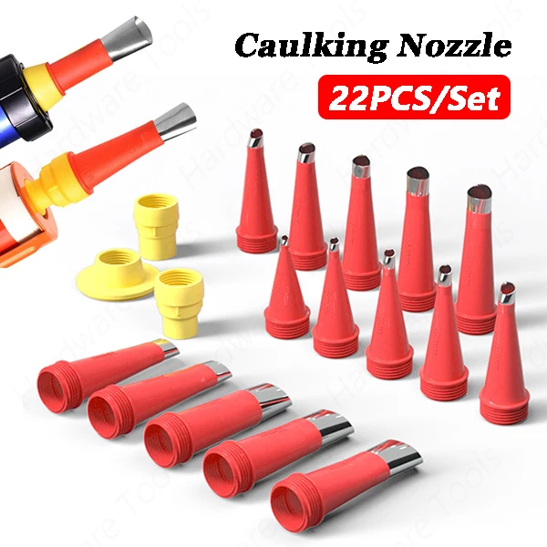 

22PCS Caulking Nozzle Applicator Caulking Finisher Glue Tool Stainless Steel Kitchen Bathroom Sink Joint Sealant Finishing Tool