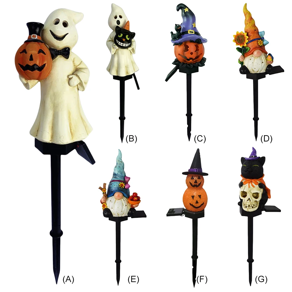 Halloween Horror Ghost Pathway Stake Lights Skull Pumpkin Stake Lamp Ghost Stakes Lantern Home Decor Outdoor Lighting Decoration