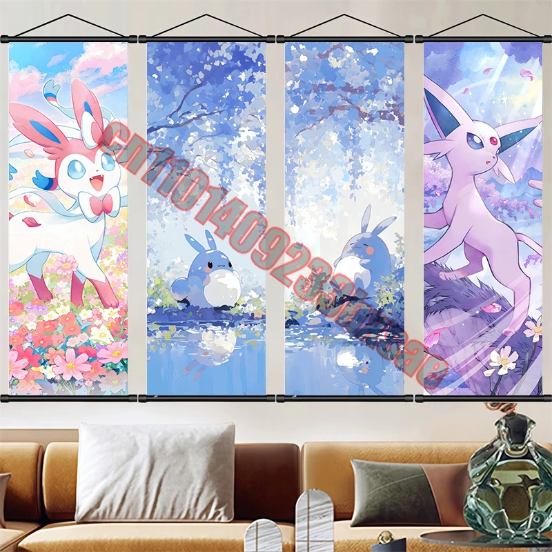 

Japanese Classic Anime Pokemon, Bulbasaur, HD Quality Art Scroll Painting Suitable for Bedroom Living Room Home Decoration Gift