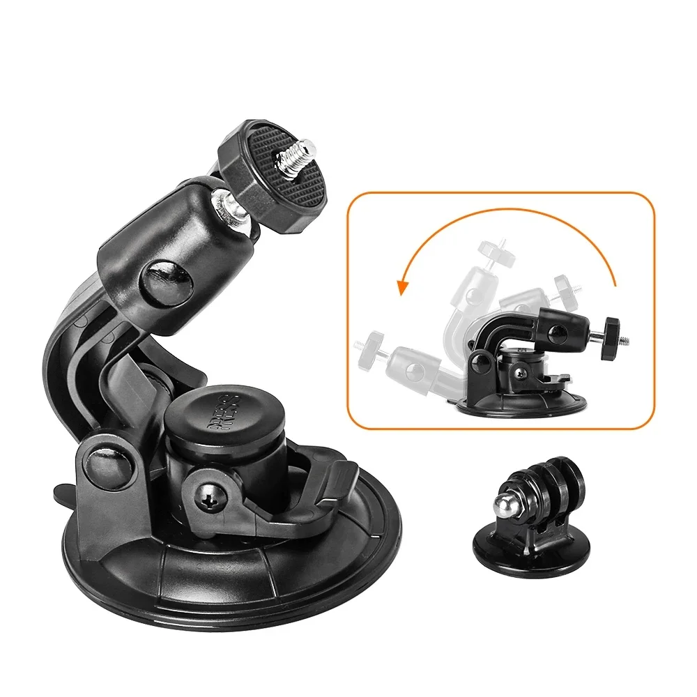 9CM Car Suction Cup Universal Phone Holder Adjustable 1/4 Adapter For GoPro 12 11 10 Insta360 Osmo Action 4 3 Smart phone Camera
