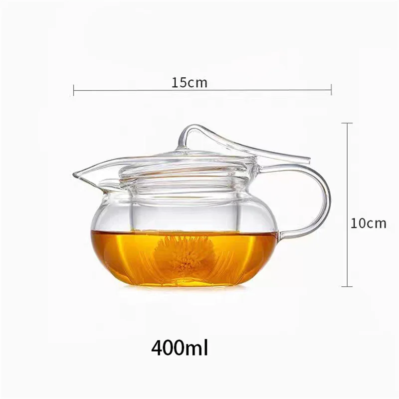 High Quality Heat Resistant Glass Flower Tea Pot Glass Teapot with Infuser Boiling Coffee Leaf Herbal Tea Kettle Kung Fu Tea Set