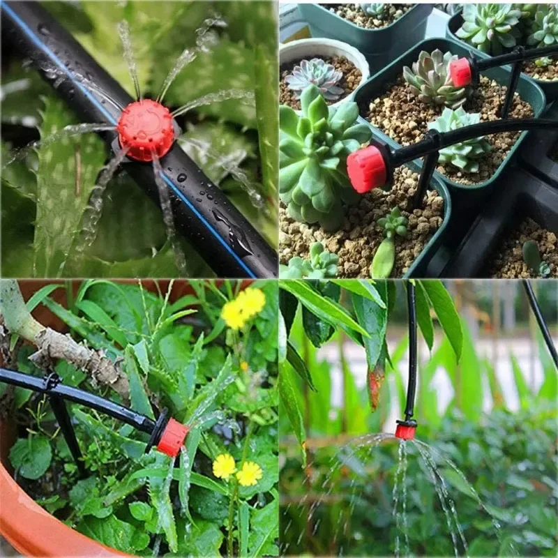 

50pcs Adjustable Irrigation Drippers Sprinklers 1/4'' Emitter Dripper Micro Drip Irrigation Sprinklers for Watering System