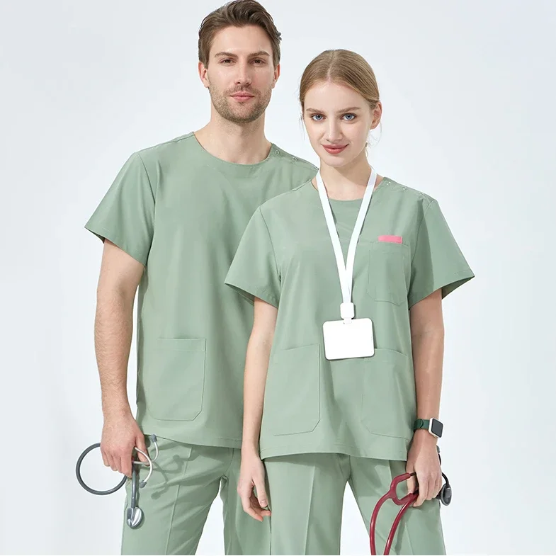 

Customizable LOGO Men Women Medical Nurse Uniform Surgical Scrubs Set Clinical Nursing Workwear Pet Clothes Lab Suit Veterinaria