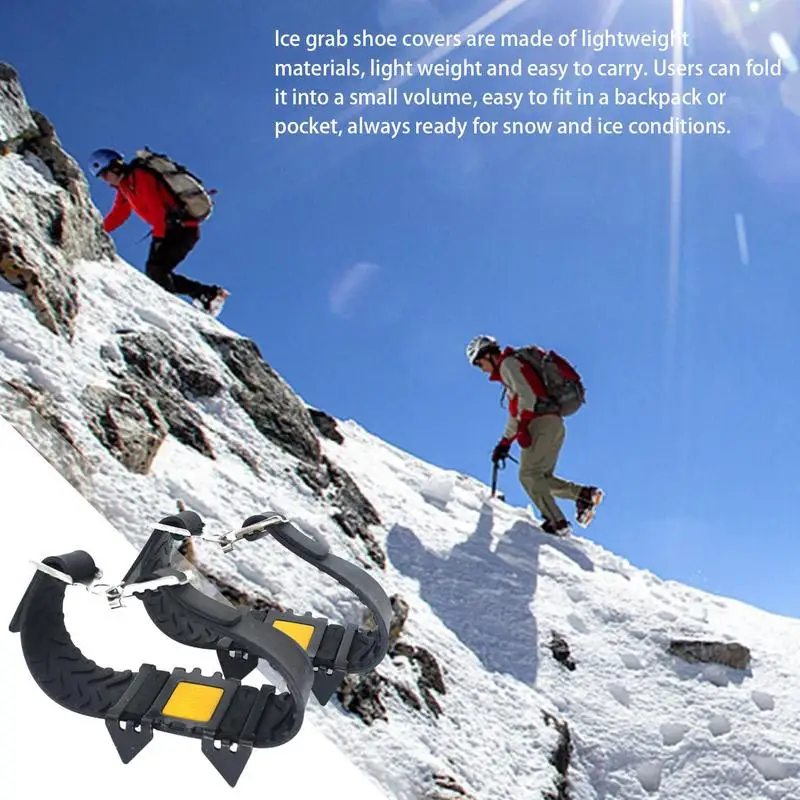 4 Tooth Ice Claw Universal Outdoor Safety Anti-Skid Snow Ice Climbing Shoe Spikes Grips Crampons Cleats Overshoes Traction