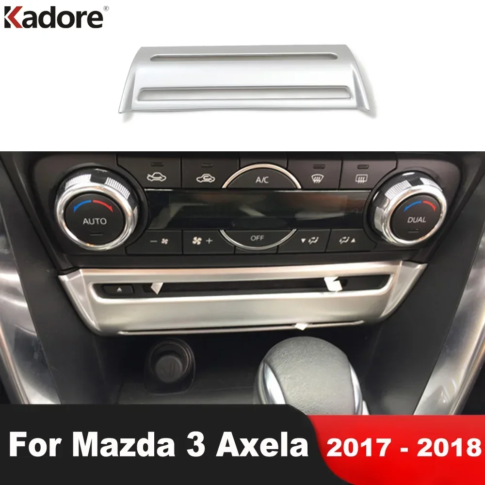 Car Center Console CD Switch Control Button Panel Cover Trim For Mazda 3 Mazda3 Axela 2017 2018 Matte Interior Accessories