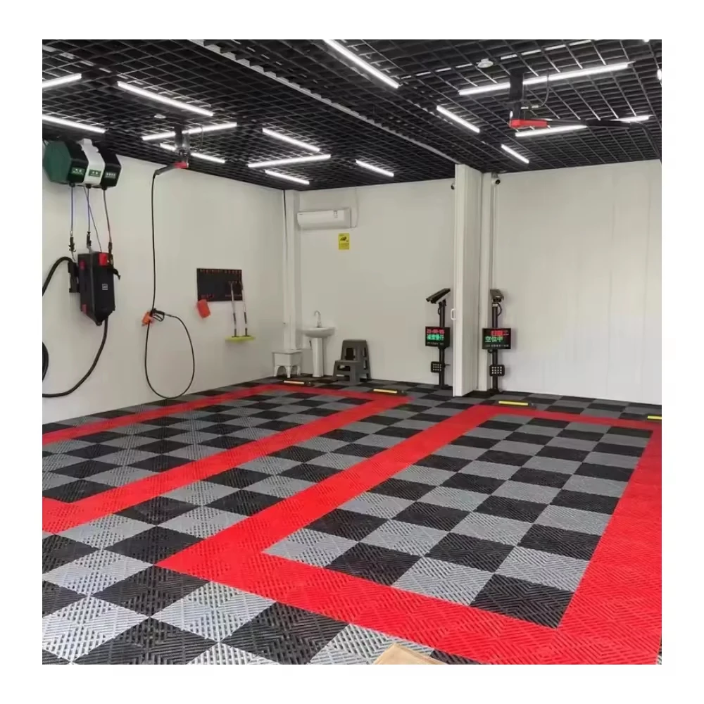 Wholesale Interlocking Modular Garage Floor Tiles PP Plastic Non-Slip Workshop Flooring for Car Wash Detailing Shops