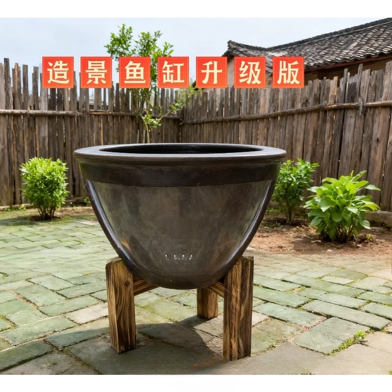 Minggang ornamental fish pond can see through landscaping fish tank clay water tank restaurant A fish tank