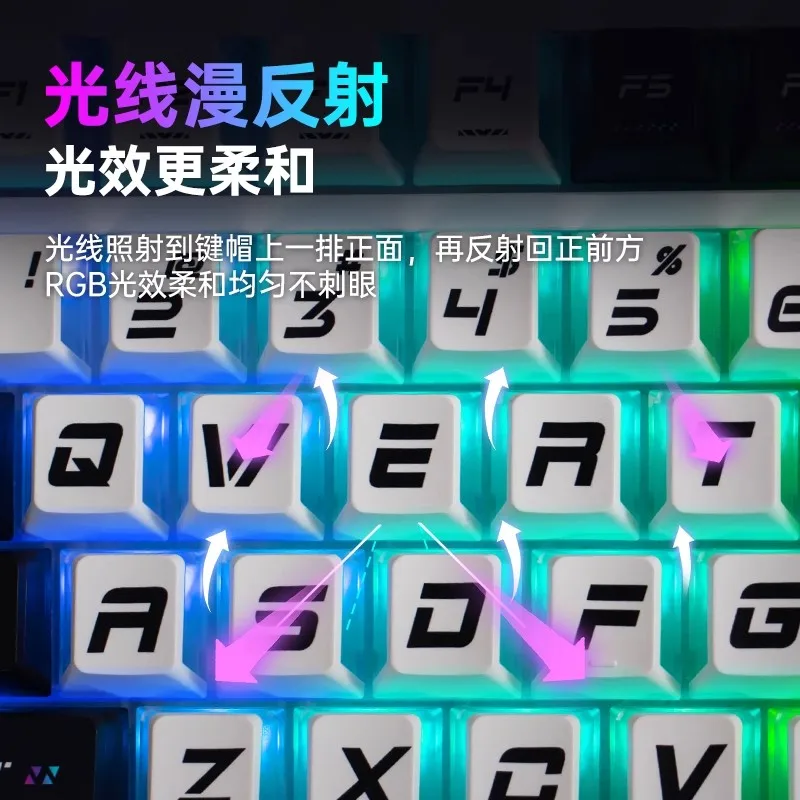 Moon Shadow 테마 키 캡 세트 반투명 PBT 승화 키 캡 기계식 키보드 선물용 맞춤형 체리 프로필 키 캡