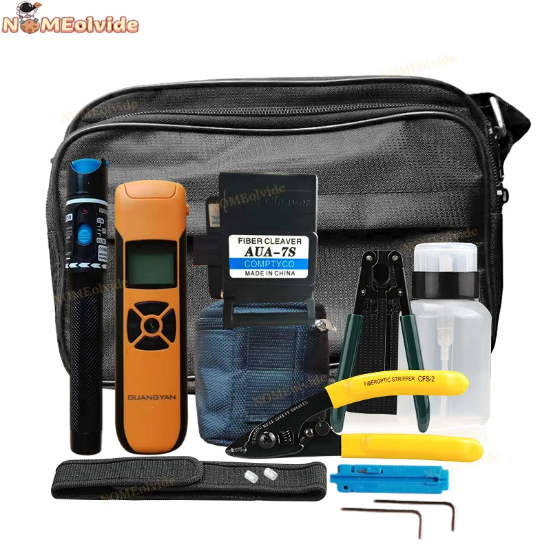 

15pcs/Set FTTH Fiber Optic Tool Kit with Fiber Cleaver -70~+3dBm Optical Power Meter Visual Fault Locator 5km Complete Toolkit