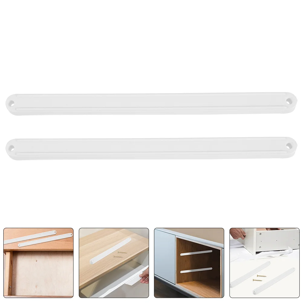 2 Pcs Plastic Drawer Rails Cabinet Track Guide Side Mount Slides Glides Dressing Table Dresser