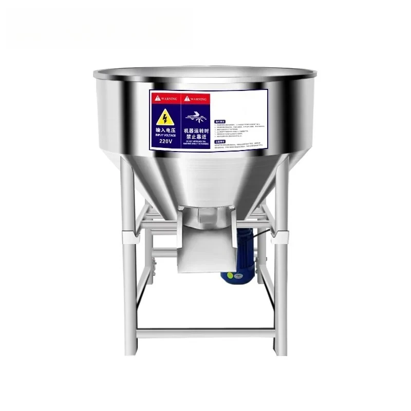 Mélangeur de granulés d'alimentation Commercial 1,5 kw, mélangeur de grains en acier inoxydable 304 avec moteur à noyau en cuivre pour petite ferme