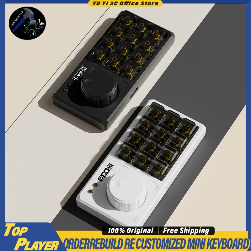 

ORDERREBUILD RE MINI Keyboard for PR PS Customized Five-layer Macro Programming Key Keypad With Control Knob Display for PC