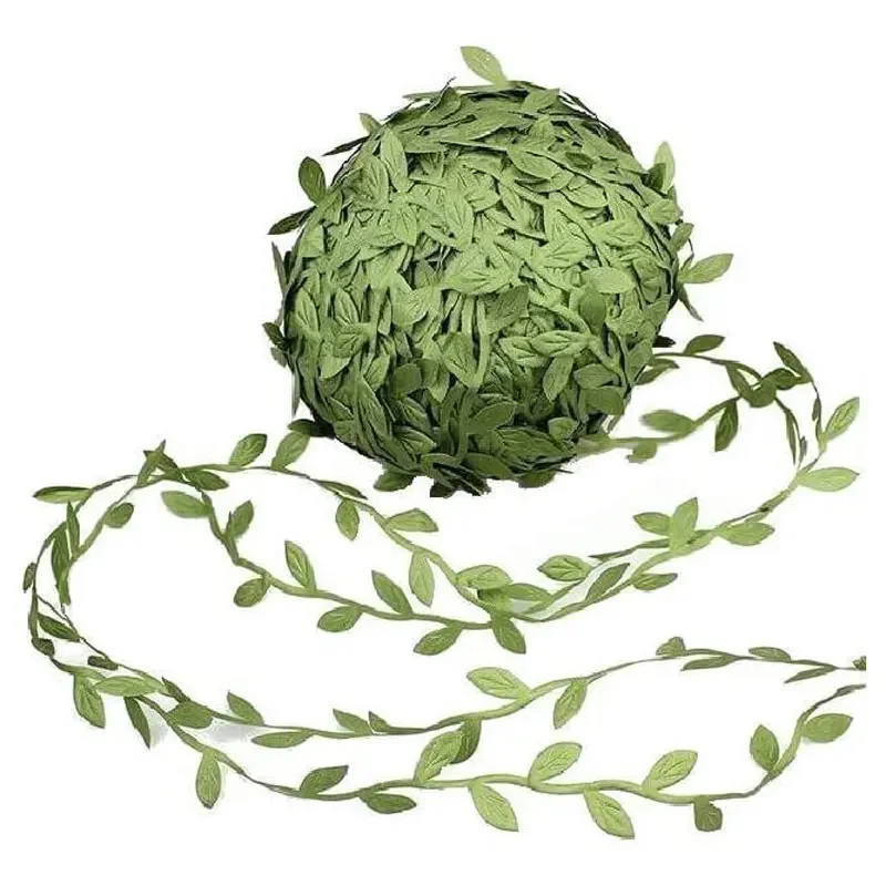 10/20Meters Leaf Ribbon Artificial Garland Vines Leaves String for Baby Shower Home Wedding Party Balloon Wreaths DIY Craft