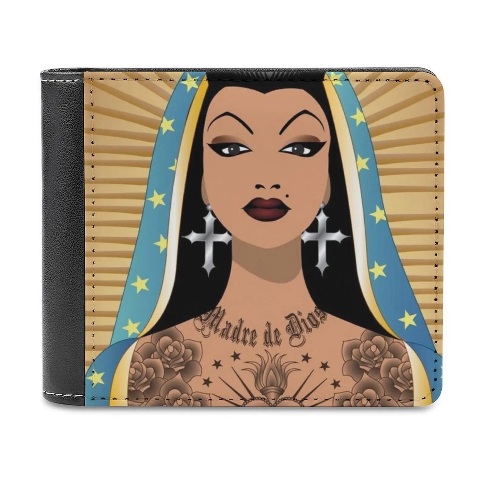 Chola Guadalupe Business Men Wallets Small Money Purses New Design Dollar Price Top Wallet Virgin Of Guadalupe Virgen De