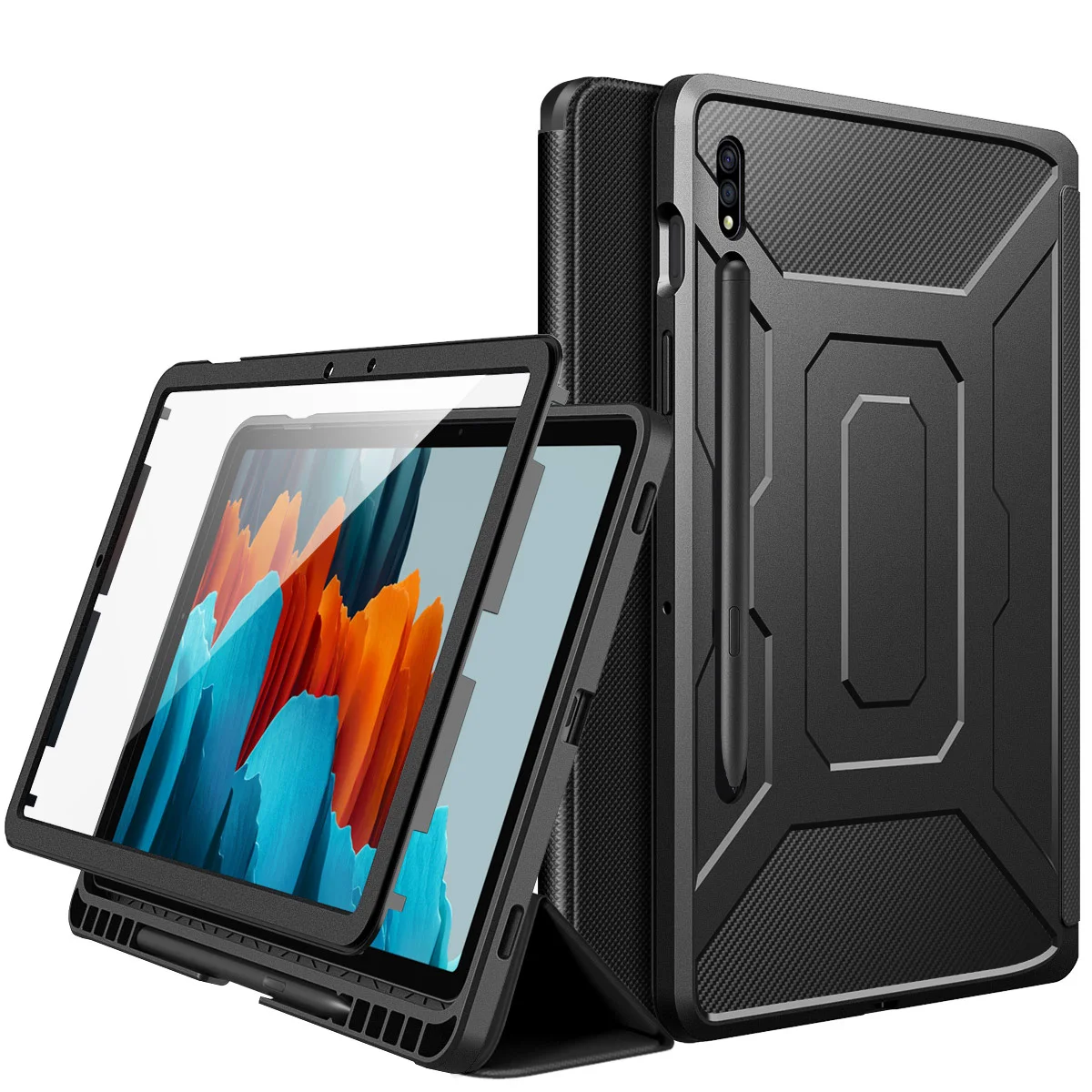 

Чехол для Samsung Galaxy Tab S8 11 дюймов 2022/Tab S7 11, [встроенная защитная пленка для экрана] противоударный чехол на весь корпус, складная подставка